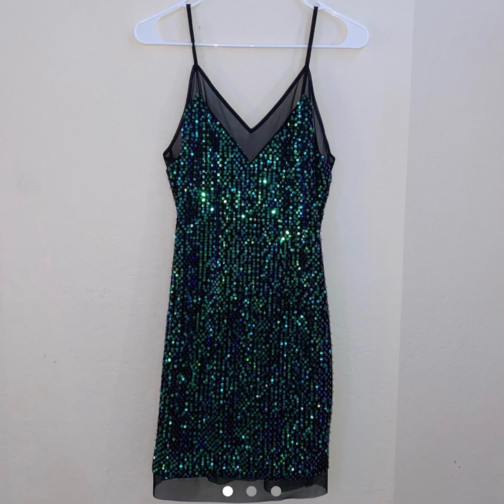 Shimmery Turquoise Bodycon Dress